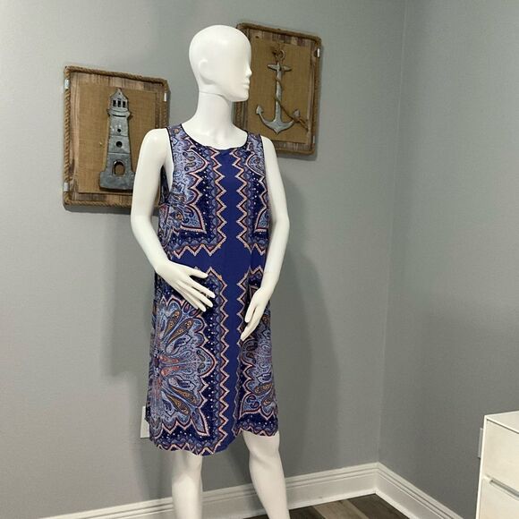 J. Jill Blue and Gold Sleeveless Sundress - Picture 6 of 7